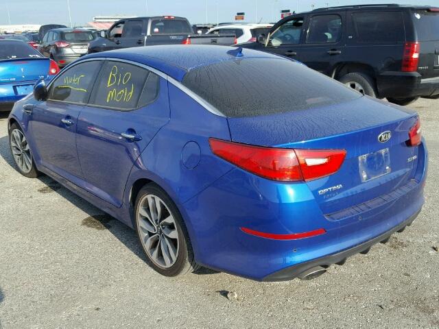 5XXGR4A70EG336163 - 2014 KIA OPTIMA BLUE photo 3