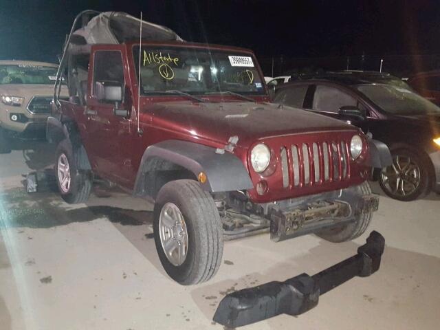 1J4FA24199L744305 - 2009 JEEP WRANGLER X BURGUNDY photo 1