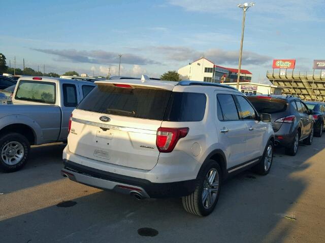 1FM5K7F80GGD01919 - 2016 FORD EXPLORER L WHITE photo 4