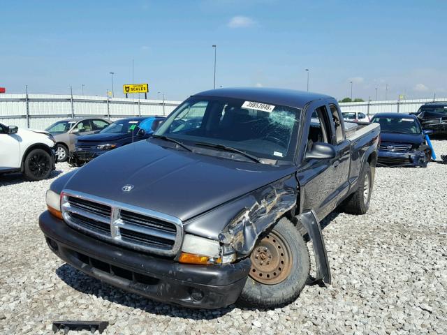 1D7HG12K54S677385 - 2004 DODGE DAKOTA SXT SILVER photo 2