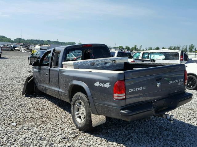 1D7HG12K54S677385 - 2004 DODGE DAKOTA SXT SILVER photo 3