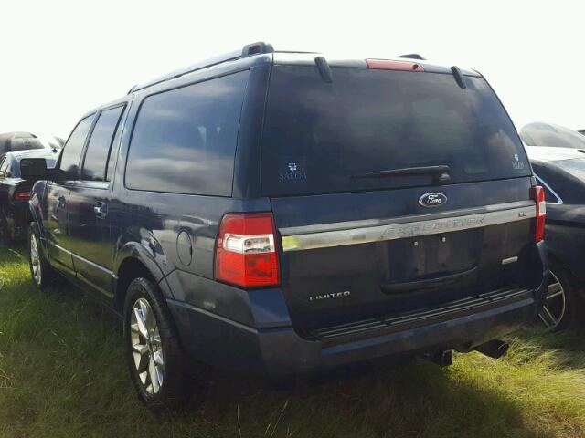 1FMJK1KT2FEF08537 - 2015 FORD EXPEDITION BLUE photo 3