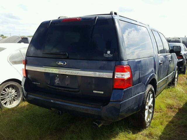 1FMJK1KT2FEF08537 - 2015 FORD EXPEDITION BLUE photo 4