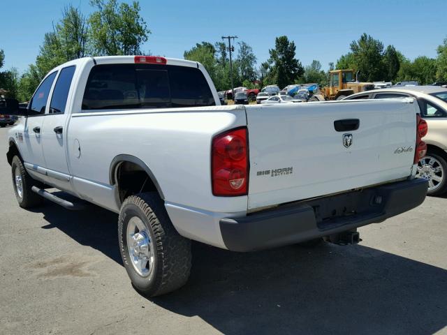 3D7KS28A07G813314 - 2007 DODGE RAM 2500 S WHITE photo 3