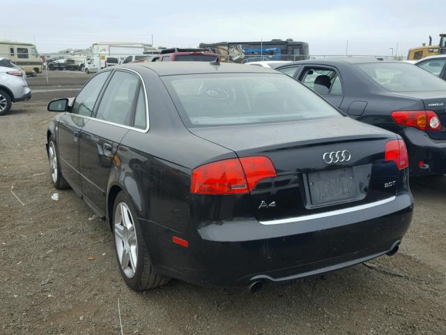 WAUAF78E88A068450 - 2008 AUDI A4 2.0T BLACK photo 3