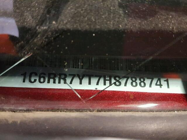 1C6RR7YT7HS788741 - 2017 RAM 1500 REBEL წითელი ფოტო 10