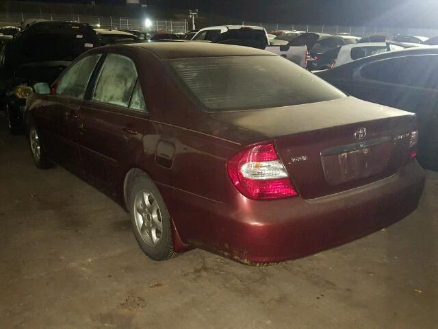 4T1BE32K14U260749 - 2004 TOYOTA CAMRY LE BURGUNDY photo 3