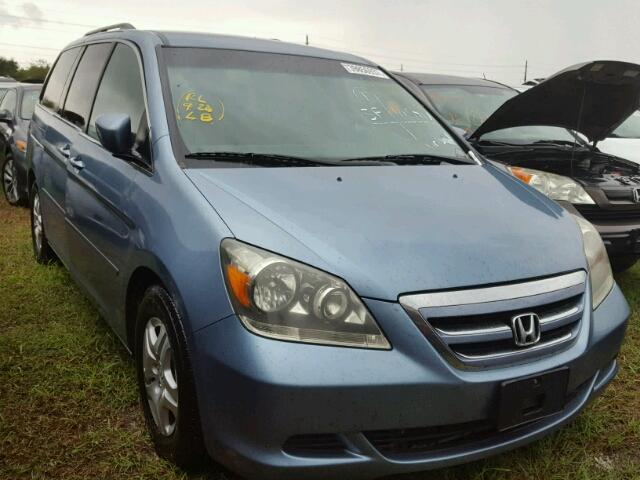 5FNRL38417B089841 - 2007 HONDA ODYSSEY EX BLUE photo 1