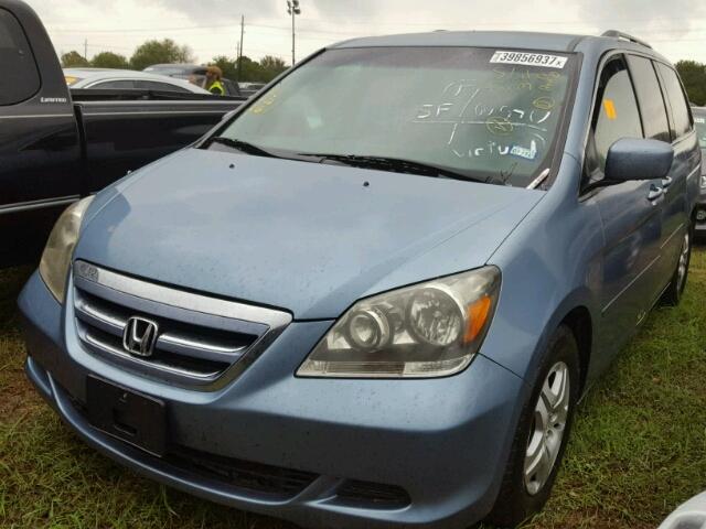 5FNRL38417B089841 - 2007 HONDA ODYSSEY EX BLUE photo 2