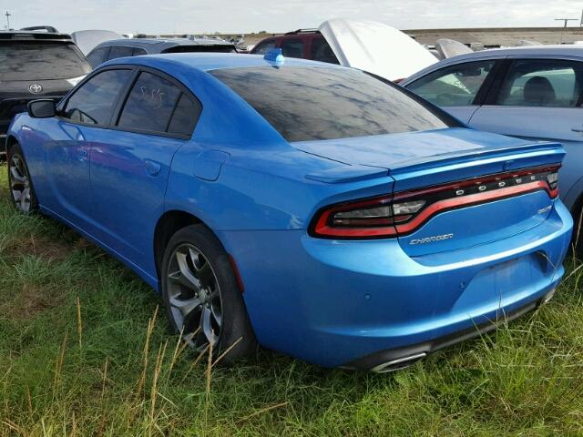 2C3CDXHG6FH858416 - 2015 DODGE CHARGER SX BLUE photo 3