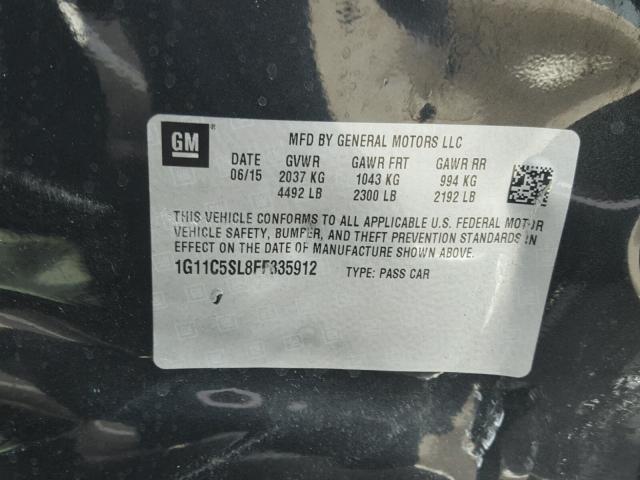 1G11C5SL8FF335912 - 2015 CHEVROLET MALIBU 1LT 灰色 照片 10