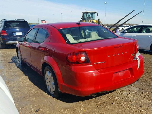 1C3CDZAG0CN309576 - 2012 DODGE AVENGER RED photo 3