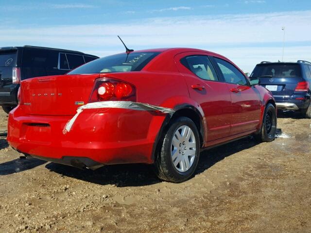 1C3CDZAG0CN309576 - 2012 DODGE AVENGER RED photo 4