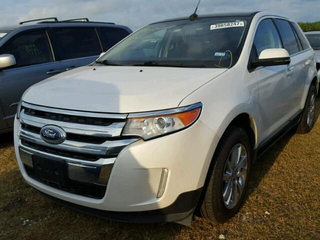 2FMDK3K92DBB57845 - 2013 FORD EDGE LIMIT WHITE photo 2