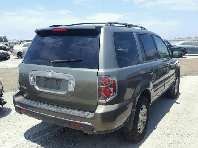 5FNYF28157B044047 - 2007 HONDA PILOT LX GREEN photo 4