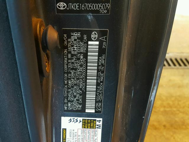 JTKDE167050005079 - 2005 TOYOTA SCION TC 石墨色 照片 10