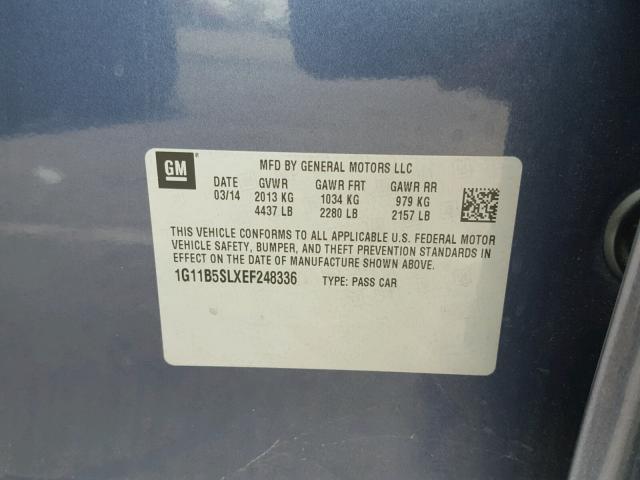 1G11B5SLXEF248336 - 2014 CHEVROLET MALIBU LS 蓝色 照片 10