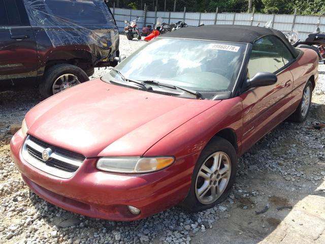 3C3EL55H9VT625049 - 1997 CHRYSLER SEBRING JX BURGUNDY photo 2