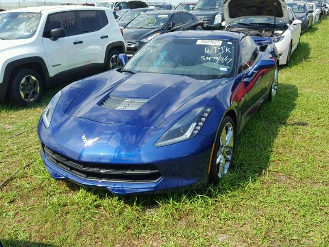 1G1YH2D78H5105455 - 2017 CHEVROLET CORVETTE BLUE photo 2