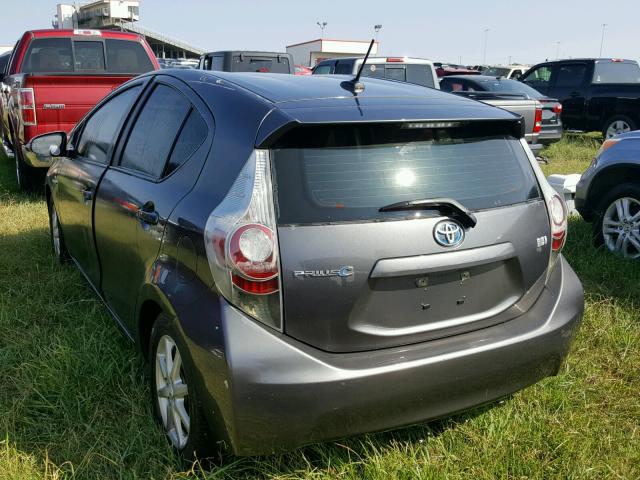 JTDKDTB30C1507842 - 2012 TOYOTA PRIUS GRAY photo 3