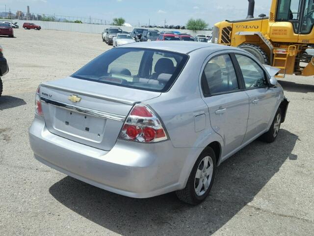 KL1TD5DE0AB126733 - 2010 CHEVROLET AVEO LS SILVER photo 4
