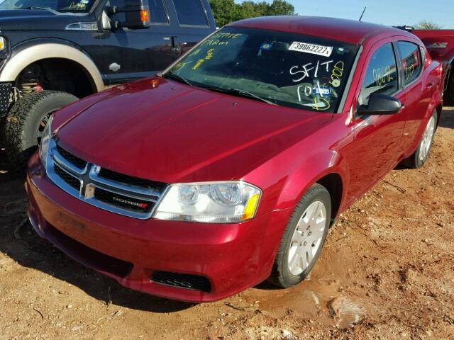 1C3CDZAB6EN224328 - 2014 DODGE AVENGER BURGUNDY photo 2