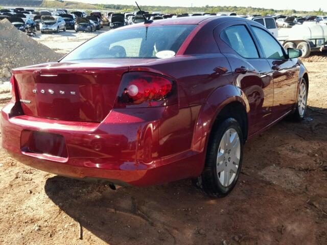 1C3CDZAB6EN224328 - 2014 DODGE AVENGER BURGUNDY photo 4