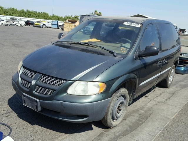 1B4GP25B21B147794 - 2001 DODGE CARAVAN SE GREEN photo 2