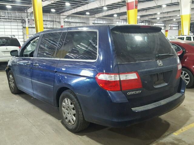 5FNRL38247B066780 - 2007 HONDA ODYSSEY LX BLUE photo 3