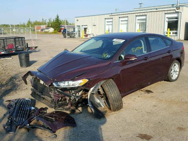 3FA6P0HR2DR300854 - 2013 FORD FUSION SE RED photo 2