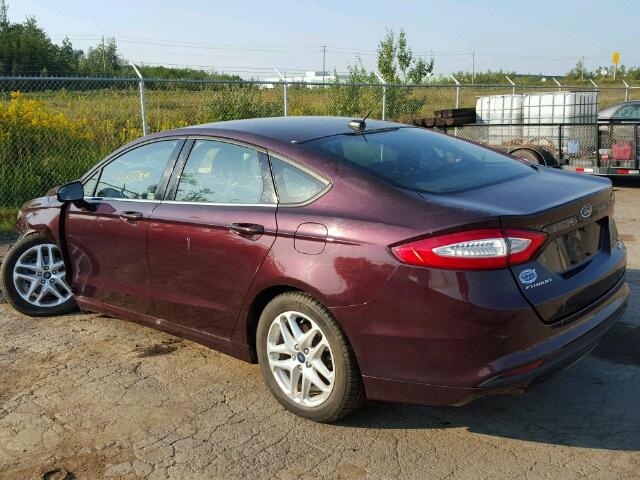 3FA6P0HR2DR300854 - 2013 FORD FUSION SE RED photo 3