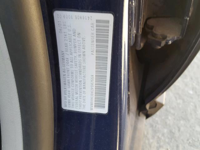 WVWRH63B62P047558 - 2002 VOLKSWAGEN PASSAT GLX 蓝色 照片 10