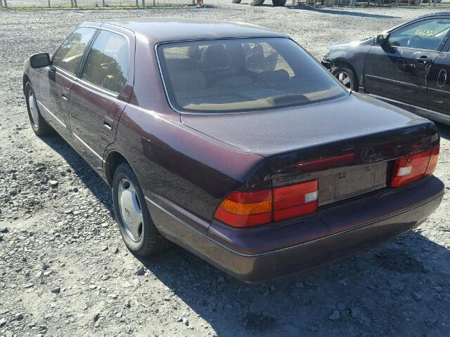 JT8BH28F0W0101391 - 1998 LEXUS LS 400 BURGUNDY photo 3