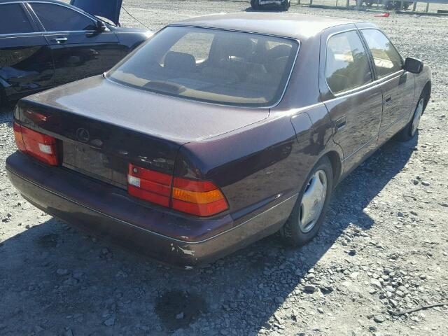 JT8BH28F0W0101391 - 1998 LEXUS LS 400 BURGUNDY photo 4