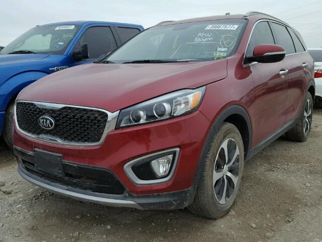 5XYPH4A13GG021838 - 2016 KIA SORENTO EX MAROON photo 2