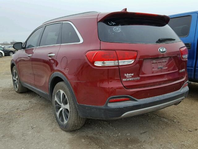 5XYPH4A13GG021838 - 2016 KIA SORENTO EX MAROON photo 3