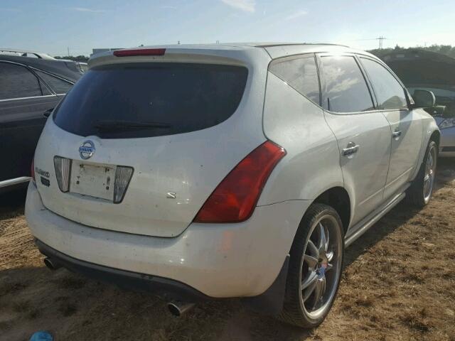 JN8AZ08T35W331169 - 2005 NISSAN MURANO WHITE photo 4