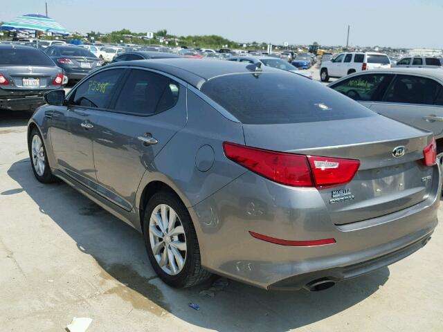 5XXGN4A76EG321825 - 2014 KIA OPTIMA EX GRAY photo 3