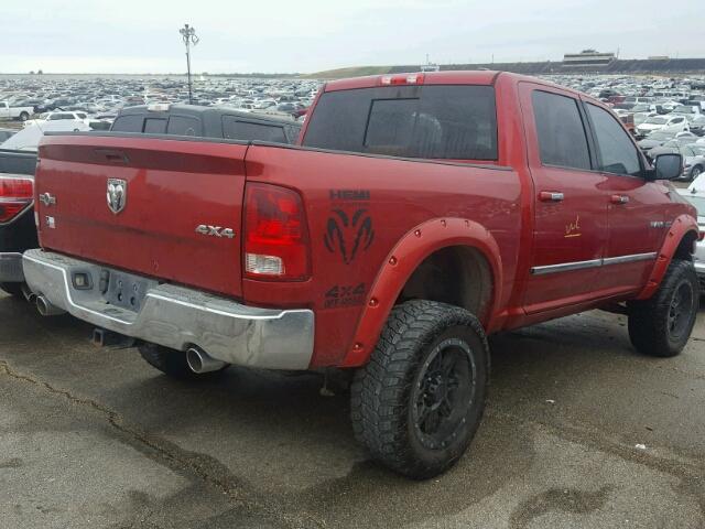 1D7RV1CT9AS183592 - 2010 DODGE RAM 1500 RED photo 4