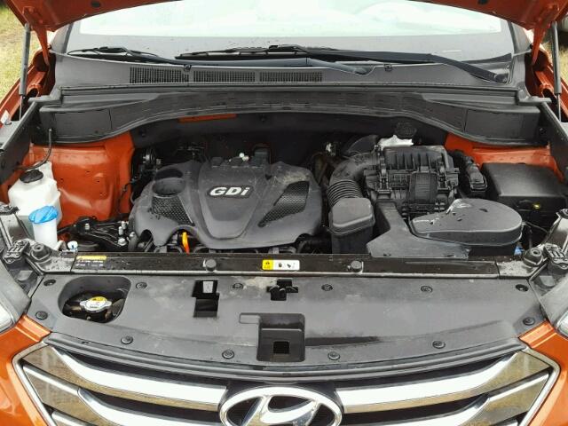 5XYZT3LB1EG131453 - 2014 HYUNDAI SANTA FE S ORANGE photo 7