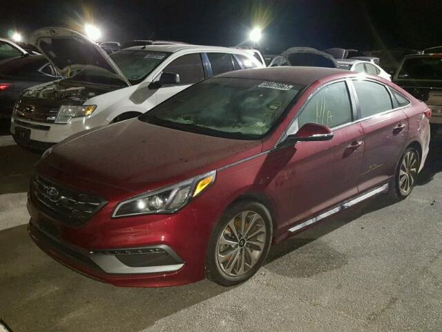 5NPE34AF2FH144278 - 2015 HYUNDAI SONATA SPO RED photo 2