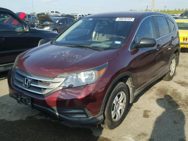 5J6RM3H3XDL046803 - 2013 HONDA CR-V LX BURGUNDY photo 2