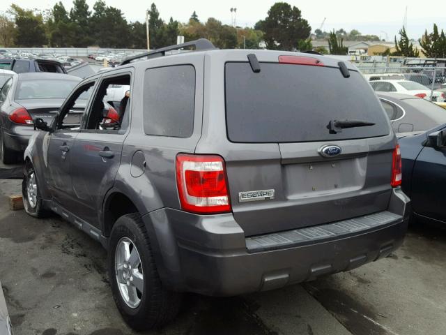 1FMCU03G89KB88242 - 2009 FORD ESCAPE XLT GRAY photo 3