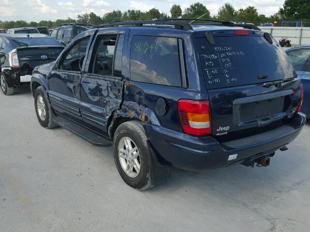 1J4GW48N04C280540 - 2004 JEEP GRAND CHER BLUE photo 3