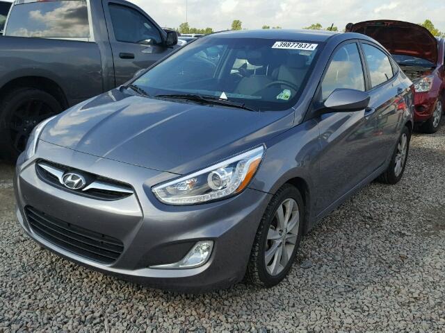 KMHCU4AE6EU761405 - 2014 HYUNDAI ACCENT GLS GRAY photo 2