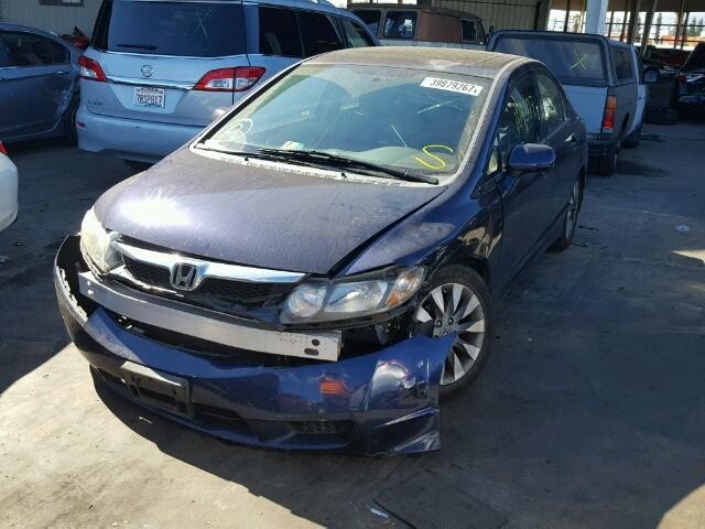 2HGFA16809H518887 - 2009 HONDA CIVIC BLUE photo 2