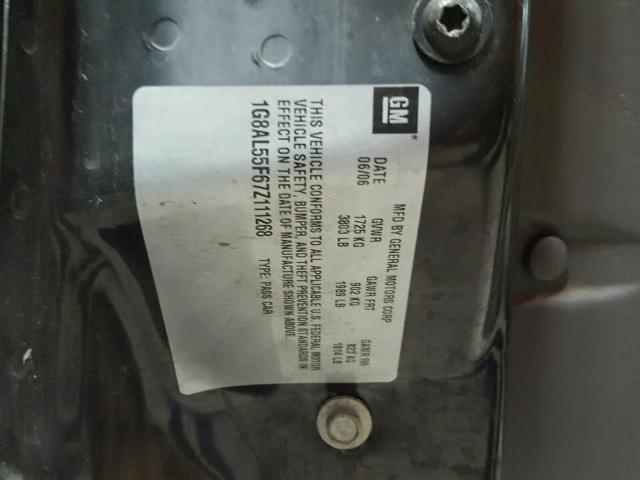 1G8AL55F67Z111268 - 2007 SATURN ION LEVEL GRAY photo 10