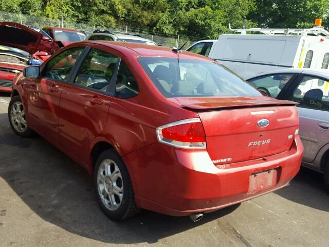 1FAHP36N09W195813 - 2009 FORD FOCUS SES RED photo 3