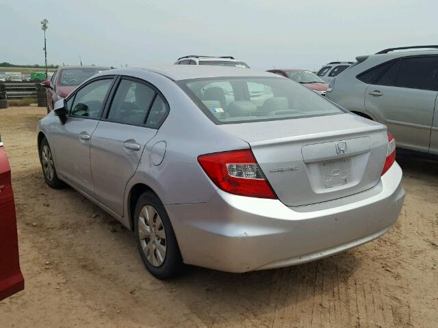 19XFB2F50CE007240 - 2012 HONDA CIVIC SILVER photo 3