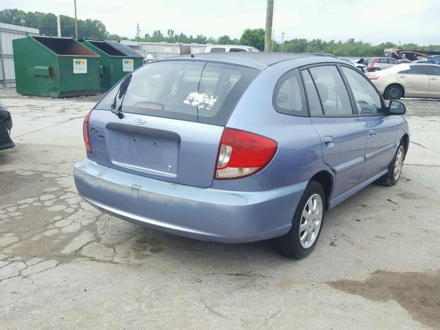 KNADC165836147912 - 2003 KIA RIO CINCO BLUE photo 4